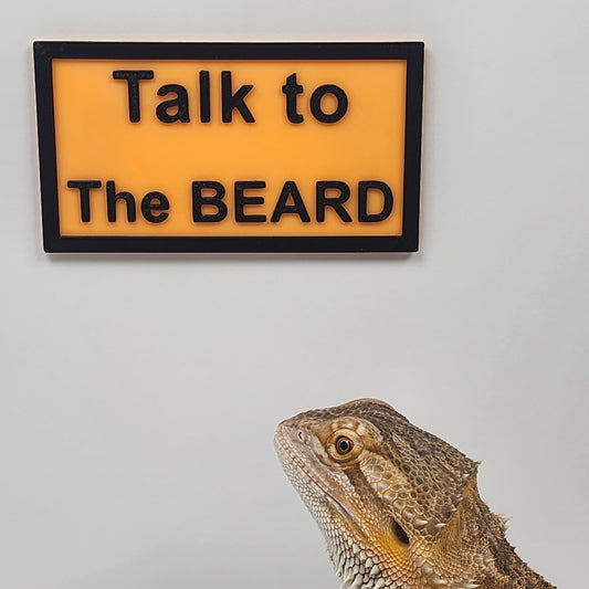 Funny Bearded Dragon Decor for small pet cages | Talk to The Beard | Pet cage decor