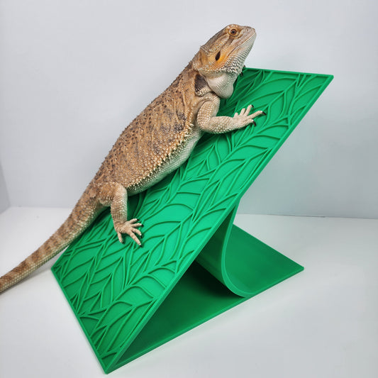 Leafy Basking Platform | Bearded dragon Basking spot and lounger | Beardie hammock and reptile decoration