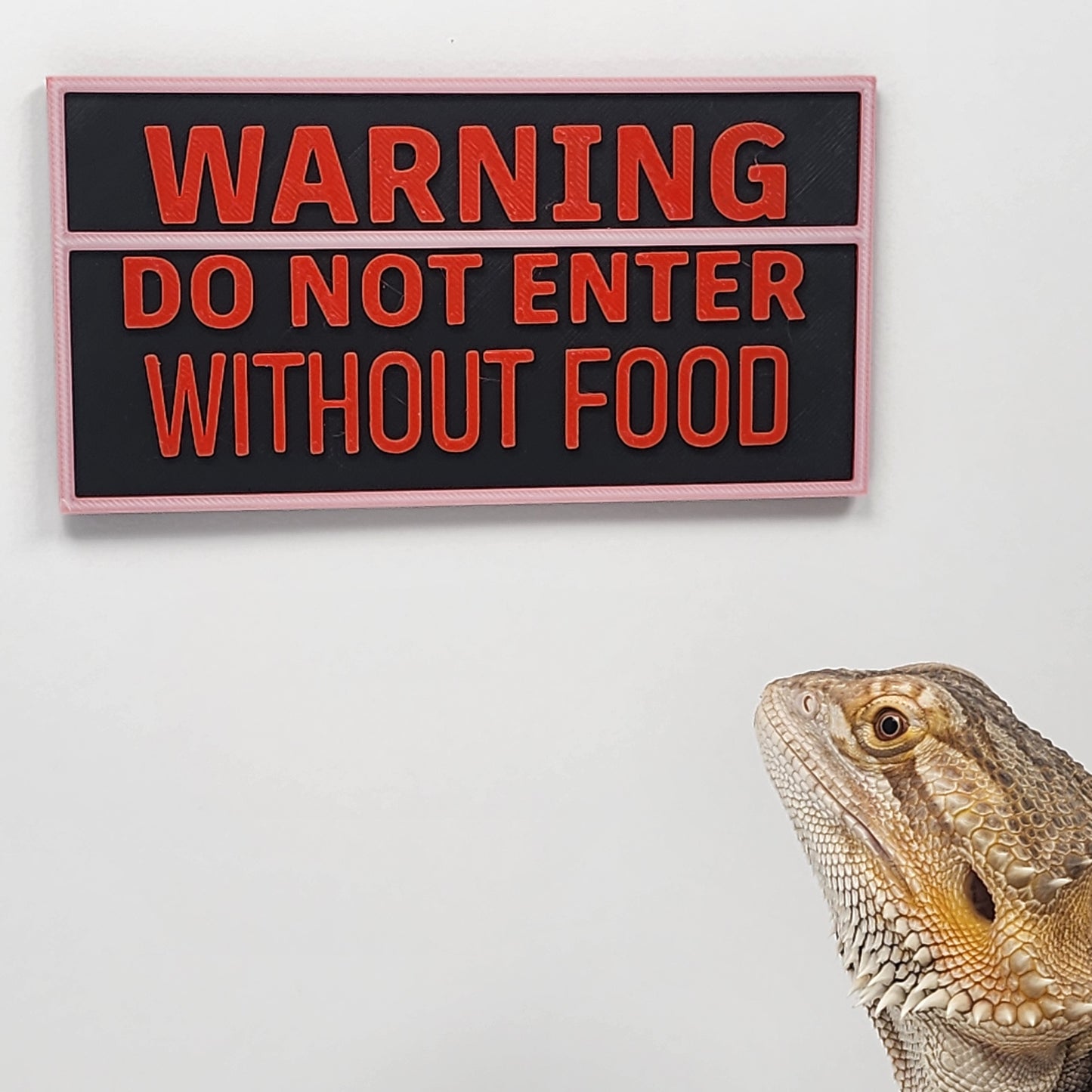 Funny Bearded Dragon Decor for small pet cages | Warning Do not enter without food |Pet cage decor