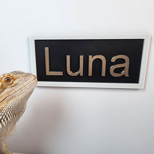 Personalized Fancy Name sign for Bearded dragon or any other small pets